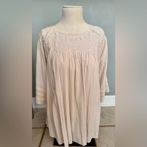 J. Jill Ivory/Beige Embroidered Blouse